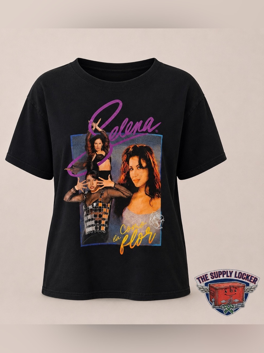 Selena Como La Flor Graphic T Shirt Black Women’s Size L Official Merch